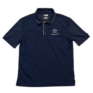 DALLAS COWBOYS Navy Blue Polo Shirt With Star Logo- NFL Team Apparel Men's Large